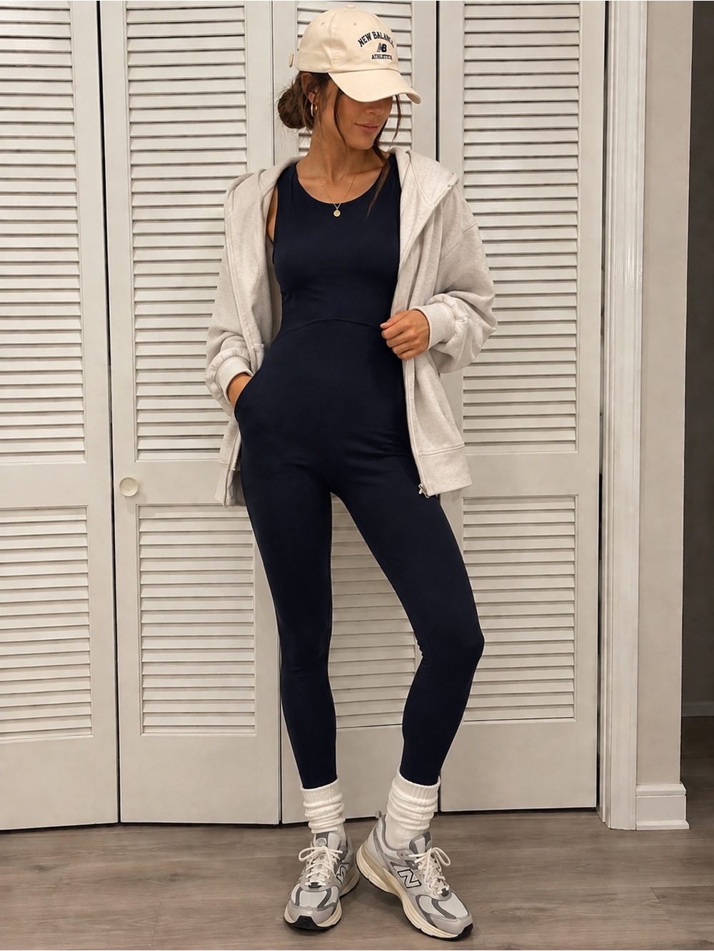 Dark navy spanx jumpsuit
